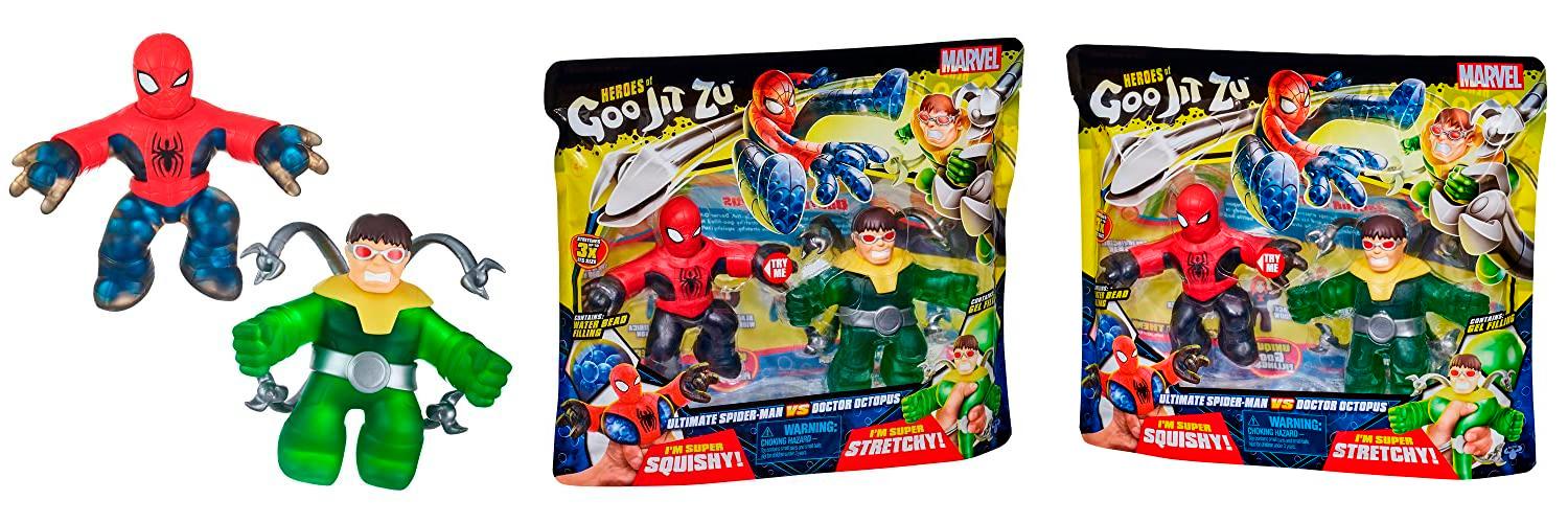 Descubre la emocionante batalla de Bandai - Heroes of Goo JIT Zu - Figura de Acción Marvel: Spiderman VS Dr. Octopus en este pack de 2