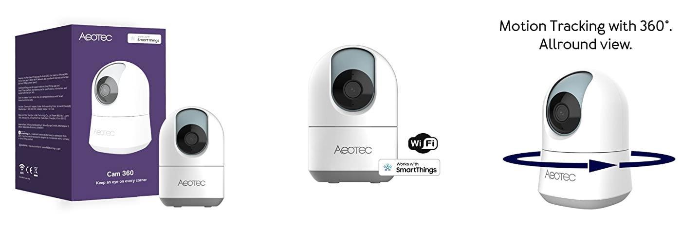 Descubre la Potente SmartThings Aeotec Cámara de Seguridad WiFi 1080p: Resolución Full HD, Visión Nocturna 360 ° y Más