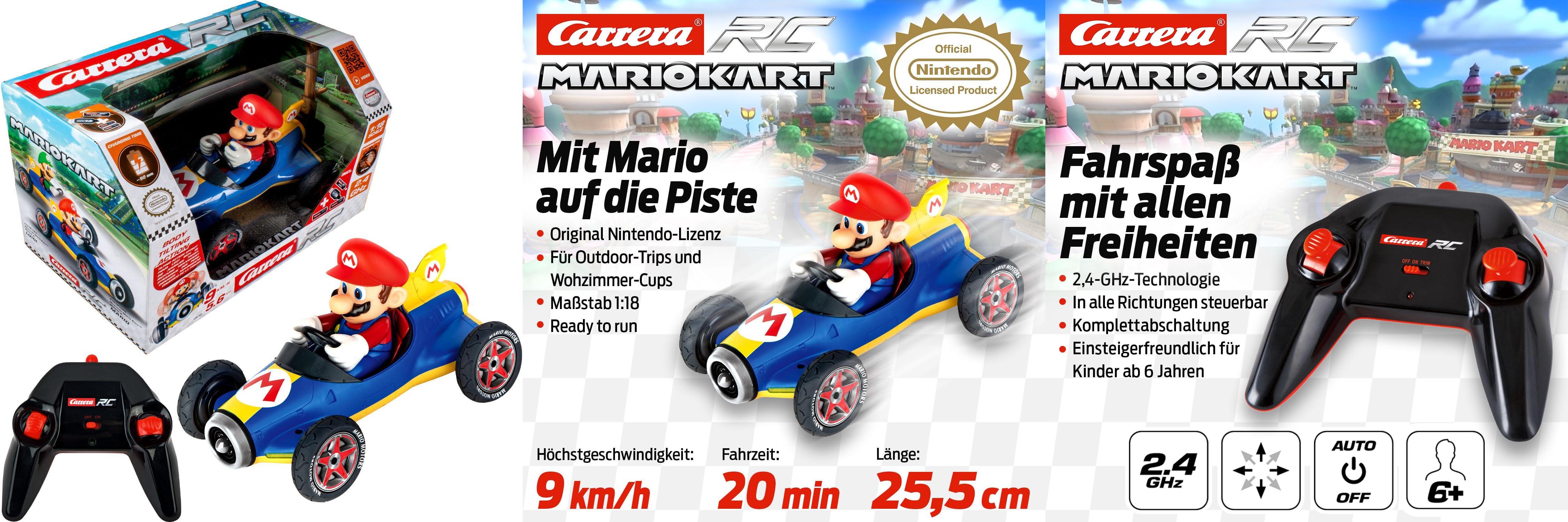 Descubre la emoción de Mario Kart con el Carrera RC- 2,4GHz Kart Mach 8 ¡A toda velocidad!