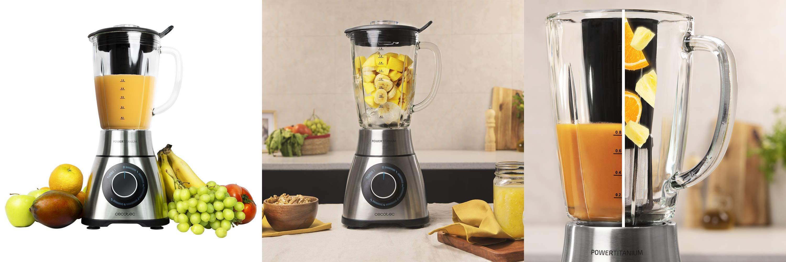 Descubre la potente Cecotec Batidora de Vaso Power Black Titanium 2000MAX: ¡Resultados perfectos en cada receta!