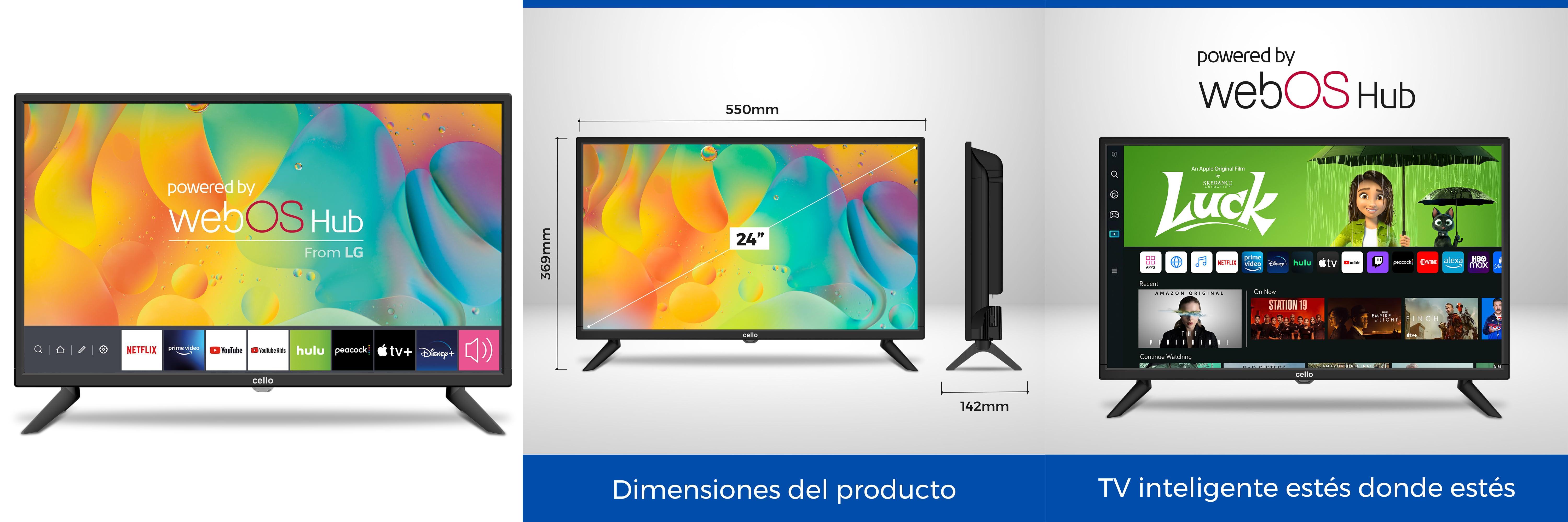 Cello 24 Smart TV LG WebOS HD Ready Televisión: Disfruta de streaming y variedad de canales en un solo lugar con esta increíble televisión inteligente