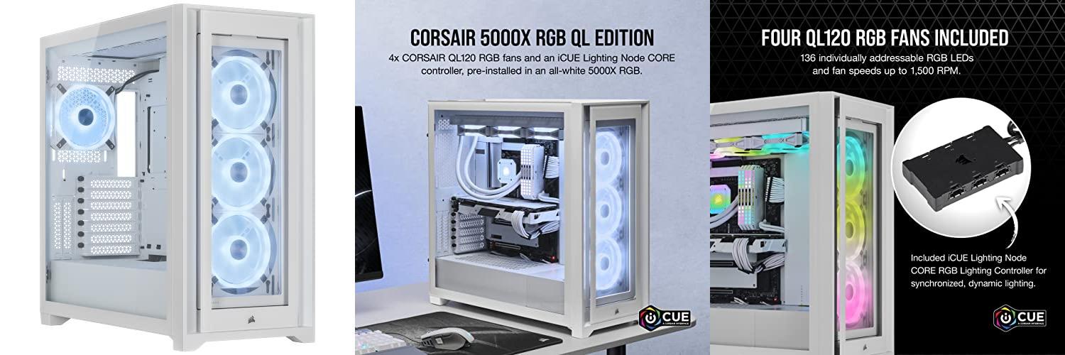 Featured image of post Descubre la increíble iluminación RGB del Corsair iCUE 5000X QL Edition, la funda de torre intermedia perfecta para tu ordenador