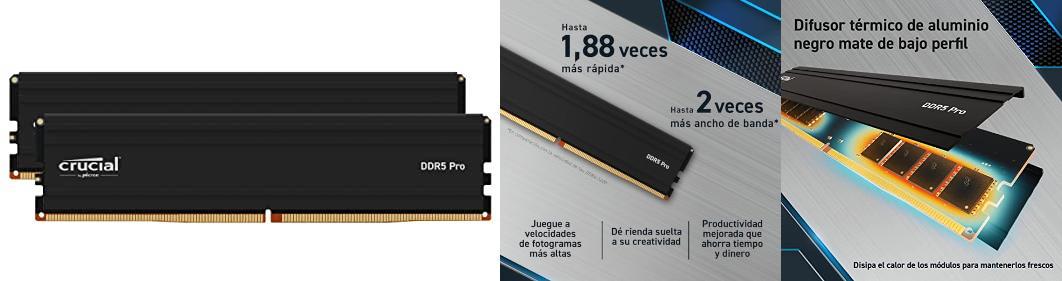 Featured image of post Mejora el rendimiento de tu escritorio con la potente RAM Crucial Pro DDR5 48GB Kit (2x24GB) 5600MHz - ¡Experimenta una velocidad increíble!