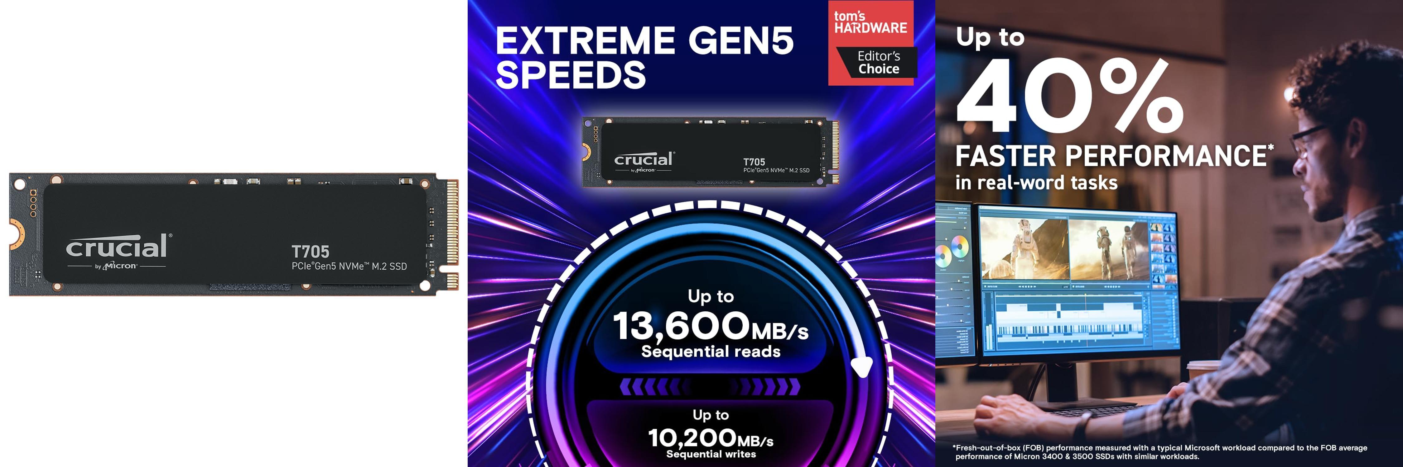 Featured image of post Descubre el rendimiento excepcional del Crucial T705 SSD 1TB PCIe Gen5 NVMe M.2 Gaming