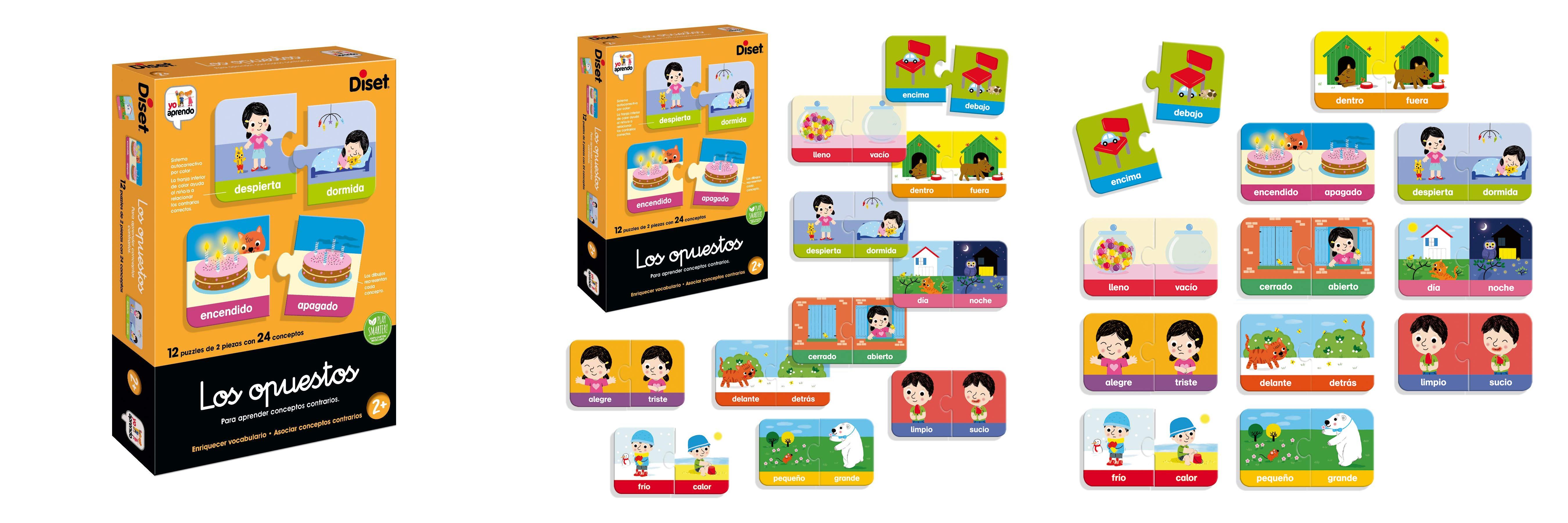 Descubre y aprende las relaciones opuestas con Diset - Los Opuestos: juego educativo para niños a partir de 3 años