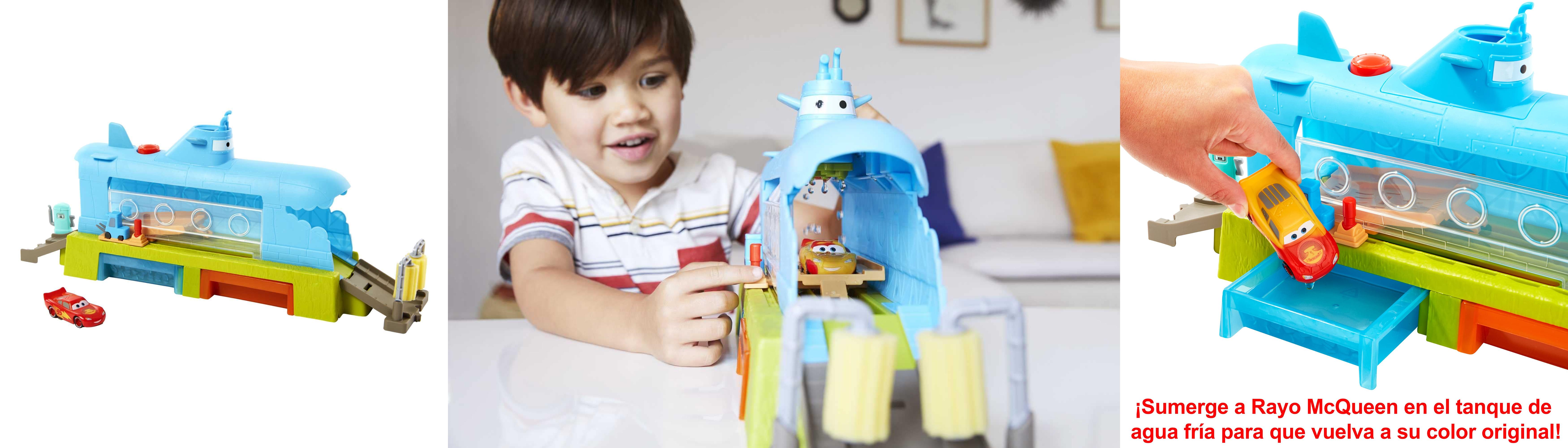 Descubre la diversión submarina con el Disney Cars on the Road Ballena Lavadero de Coches + Rayo McQueen que cambia de color en agua