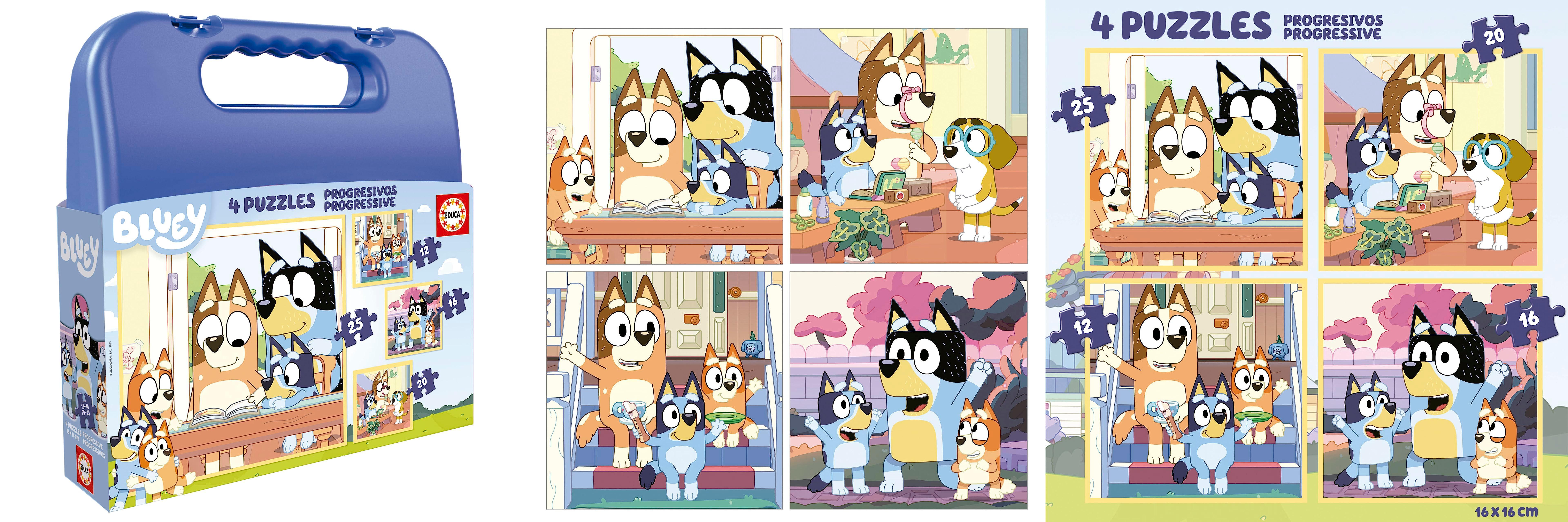 Featured image of post Descubre la Diversión Educativa con el Set de Cuatro Puzzles progresivos de Bluey | Recomendado a partir de 3 años
