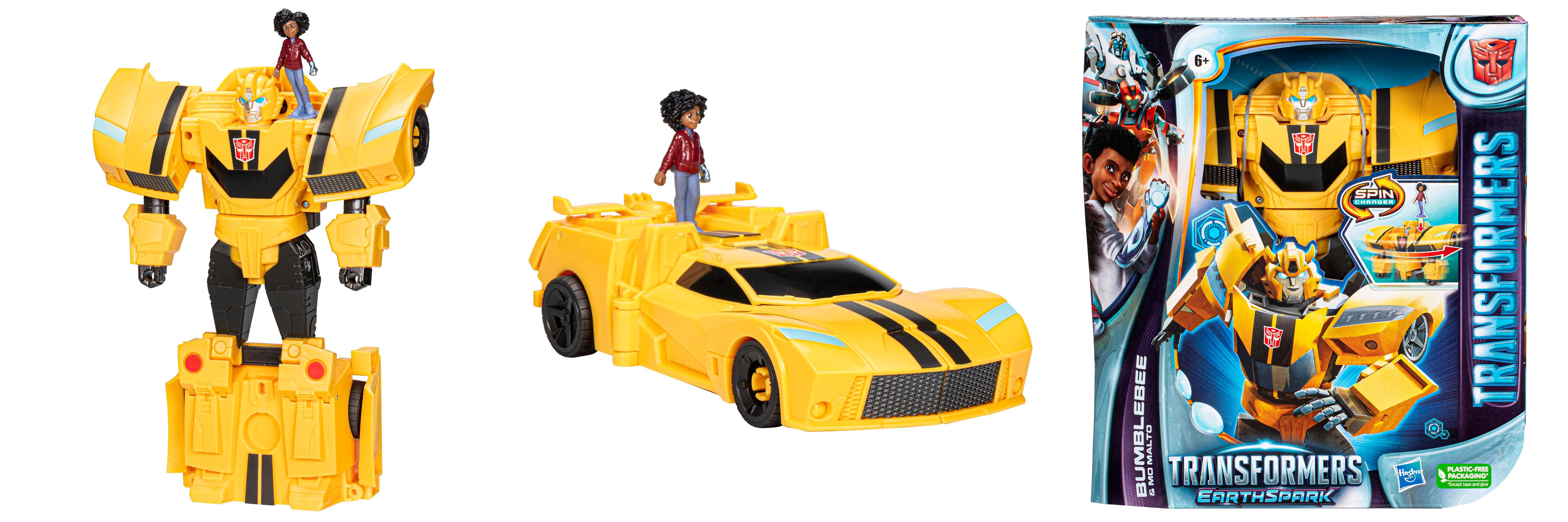 Figura Transformers EarthSpark - Bumblebee Cambiador de Giro con Mo Malto- A partir de 6 años