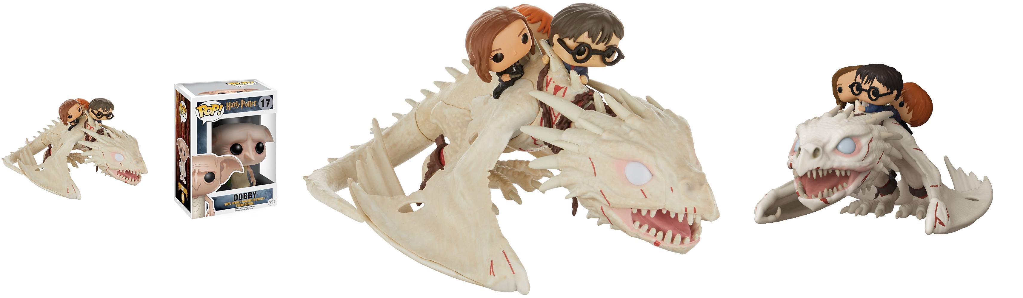Funko Pop Ride Potter-Dragon con Harry, Ron & Hermione + Figura Dobby - ¡Colecciónate esta magia!
