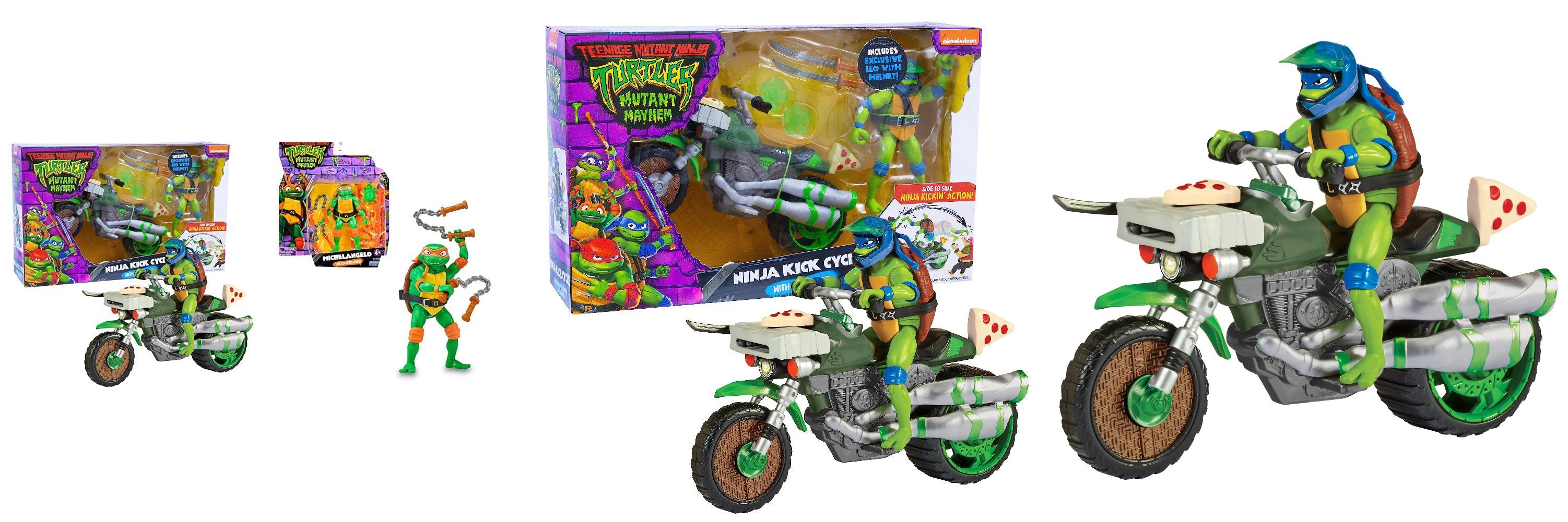 Reseña: Giochi Preziosi Tortugas Ninja - Ninja Kick Cycle y Figura de Leonardo + Michelangelo ¡Imperdibles figuras de acción articuladas!