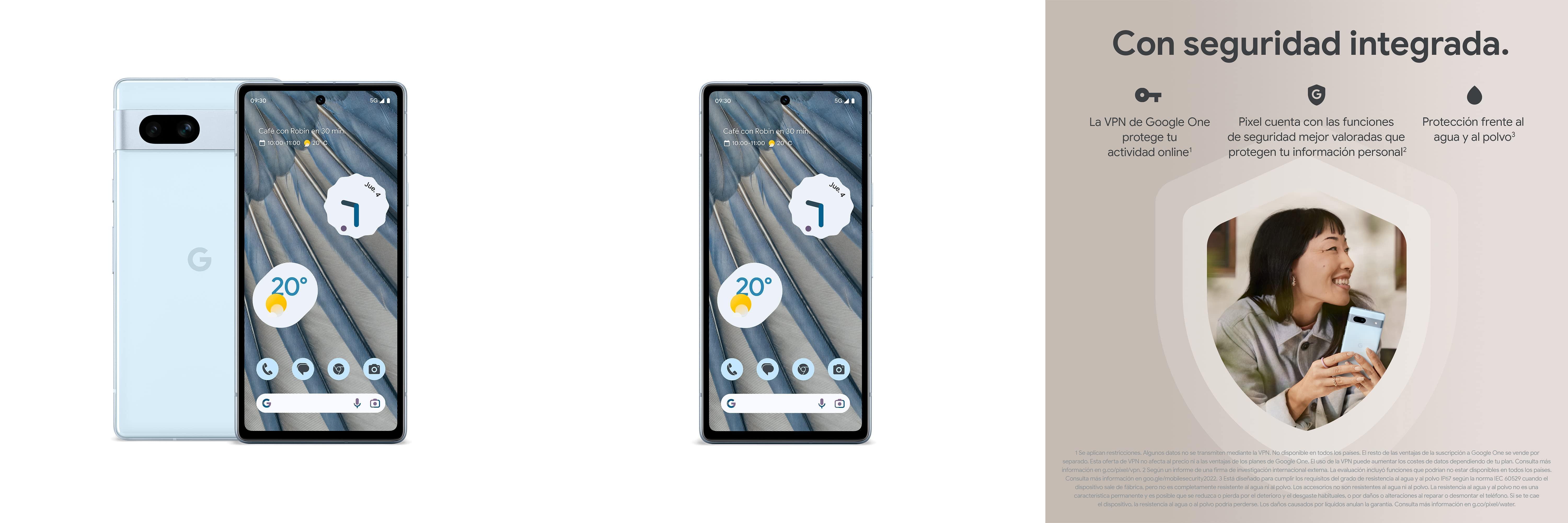 Descubre el potente Google Pixel 7a: Smartphone 5G con lente gran angular y batería de larga duración en Azul Claro