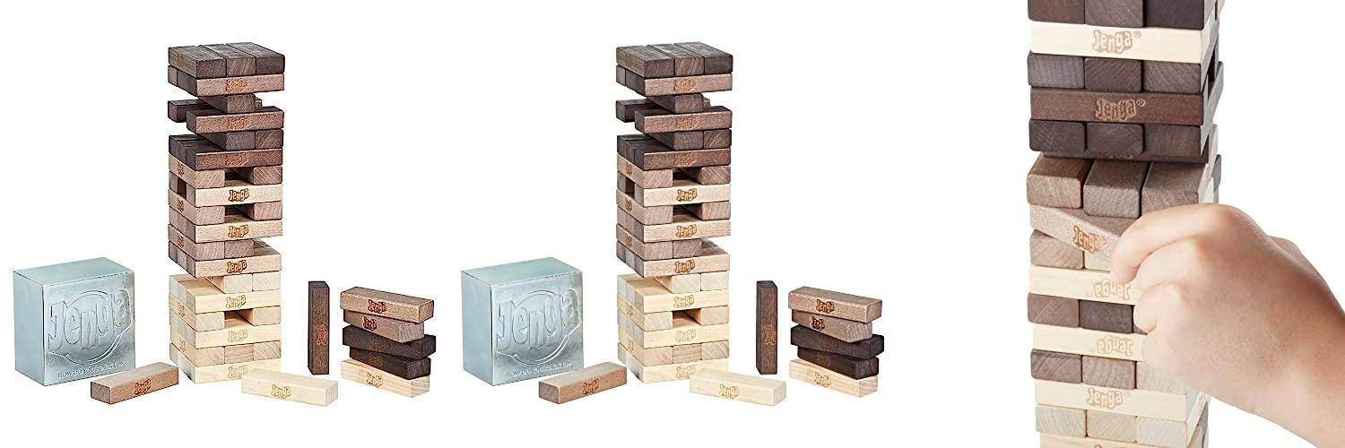 Hasbro Gaming Juego Jenga Edición Serie Rústica: Un emocionante desafío de habilidad para todas las edades