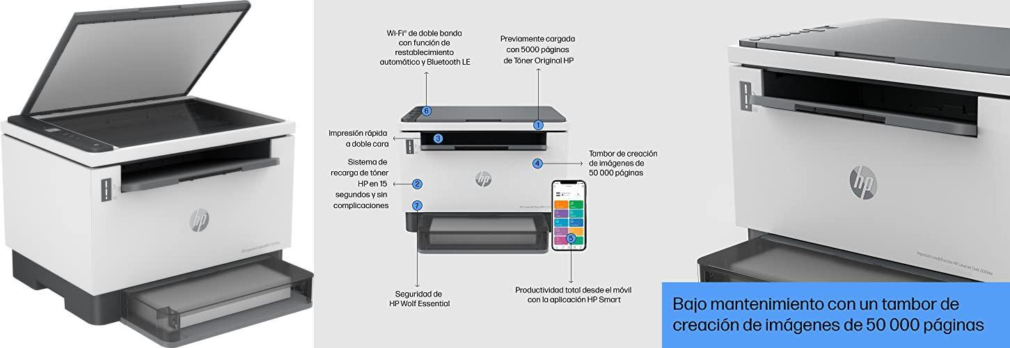 Descubre la Potente HP LaserJet Tank MFP 2604dw: Impresora Láser A4 Multifunción con Toner Sin Cartuchos y Wi-Fi