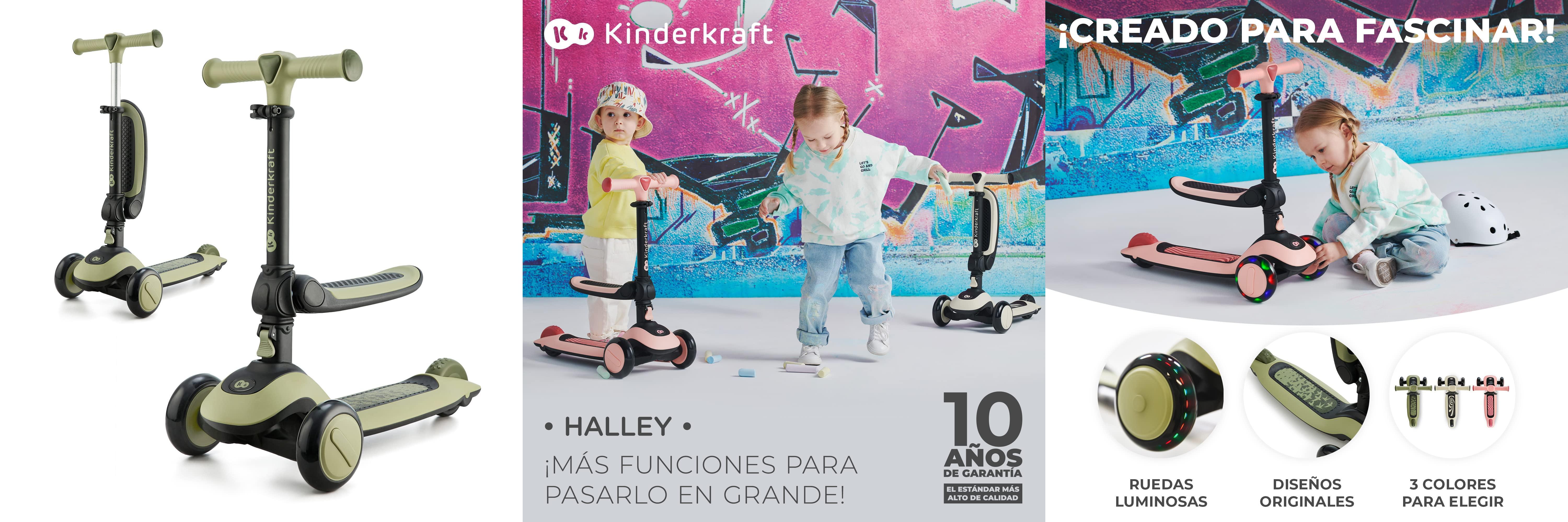 Descubre el Kinderkraft HALLEY, el patinete 2 en 1 perfecto para niños de hasta 50 kg ¡Innovación y diversión en un solo producto!