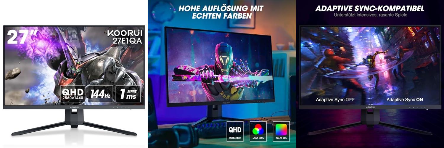 Featured image of post Descubre el rendimiento excepcional del KOORUI Gaming Monitor 27 Pulgadas: QHD 2560 x 1440, VA Panel, Adaptive-Sync y más.
