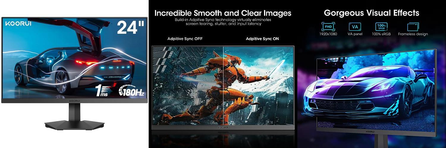 Descubre el potente KOORUI Gaming Monitor de 24.5 pulgadas: Ultra rápido y visualmente impactante