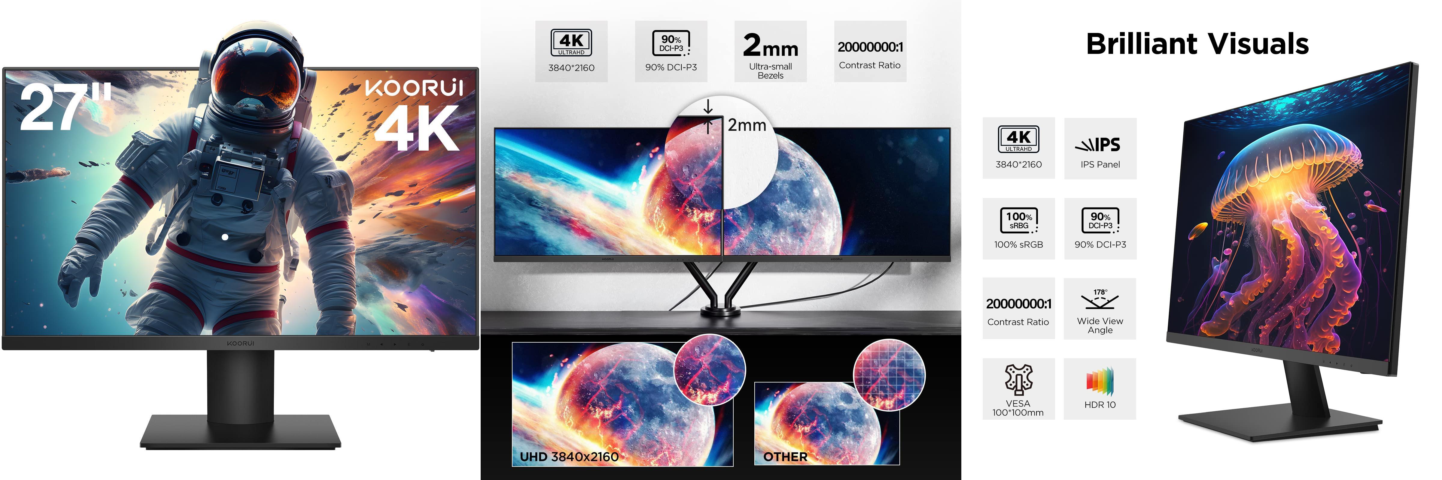 Featured image of post Mejora tu experiencia visual con el monitor KOORUI 27 pulgadas 4K: una resolución impresionante para un rendimiento excepcional