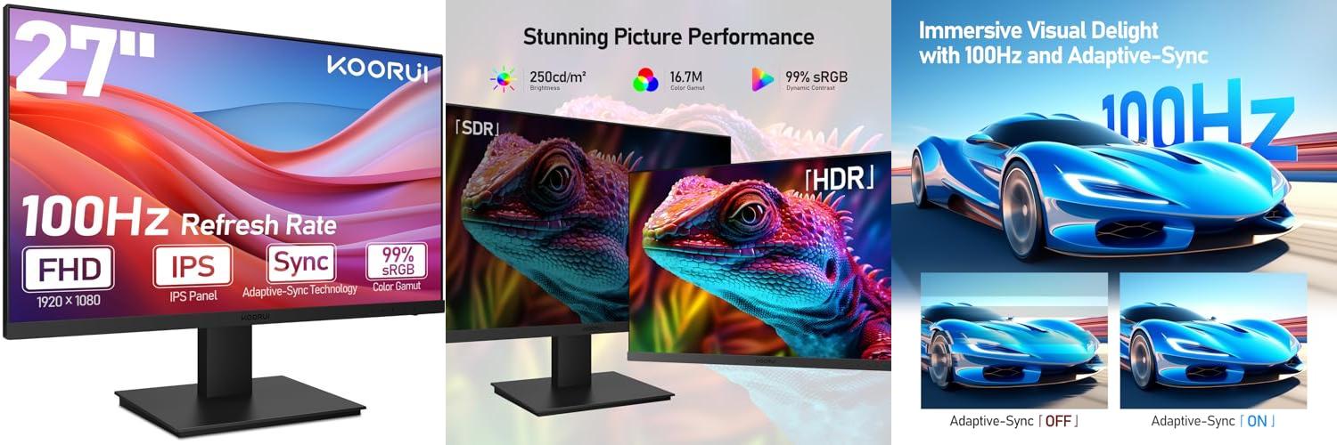 Descubre el KOORUI PC Monitor 27 Pulgadas: La Mejor Experiencia de Gaming en Full HD