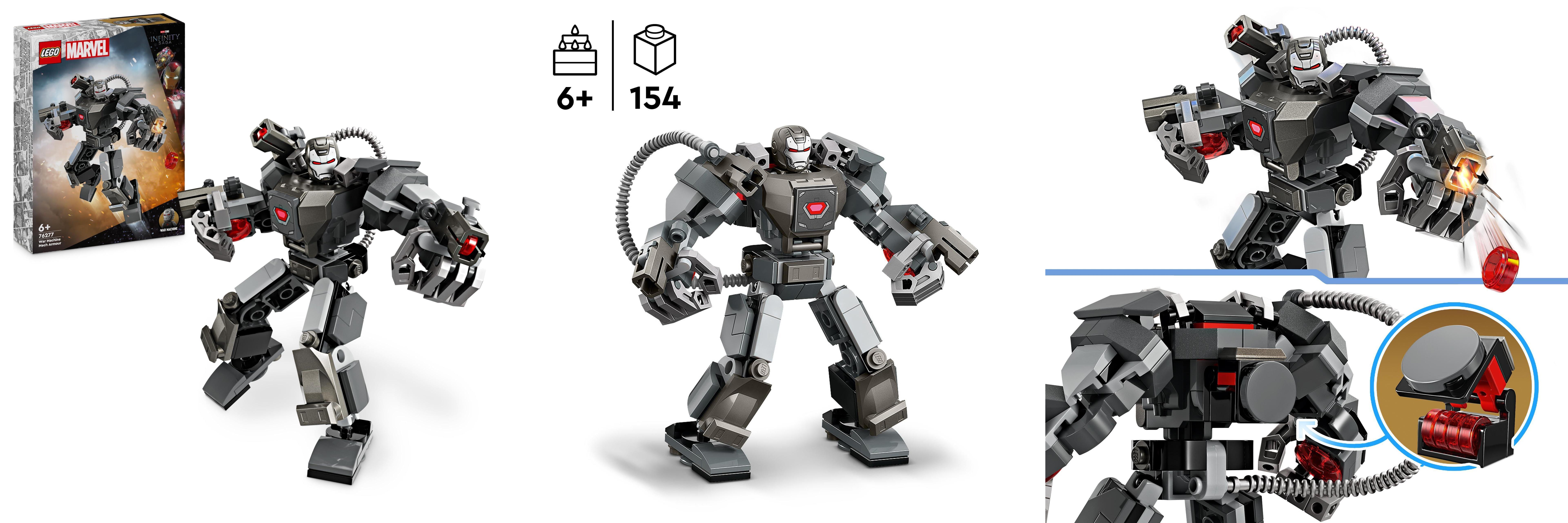 Featured image of post Descubre la emocionante LEGO Marvel Armadura Robótica de Máquina de Guerra: ¡Dispara diversión en cada juego!