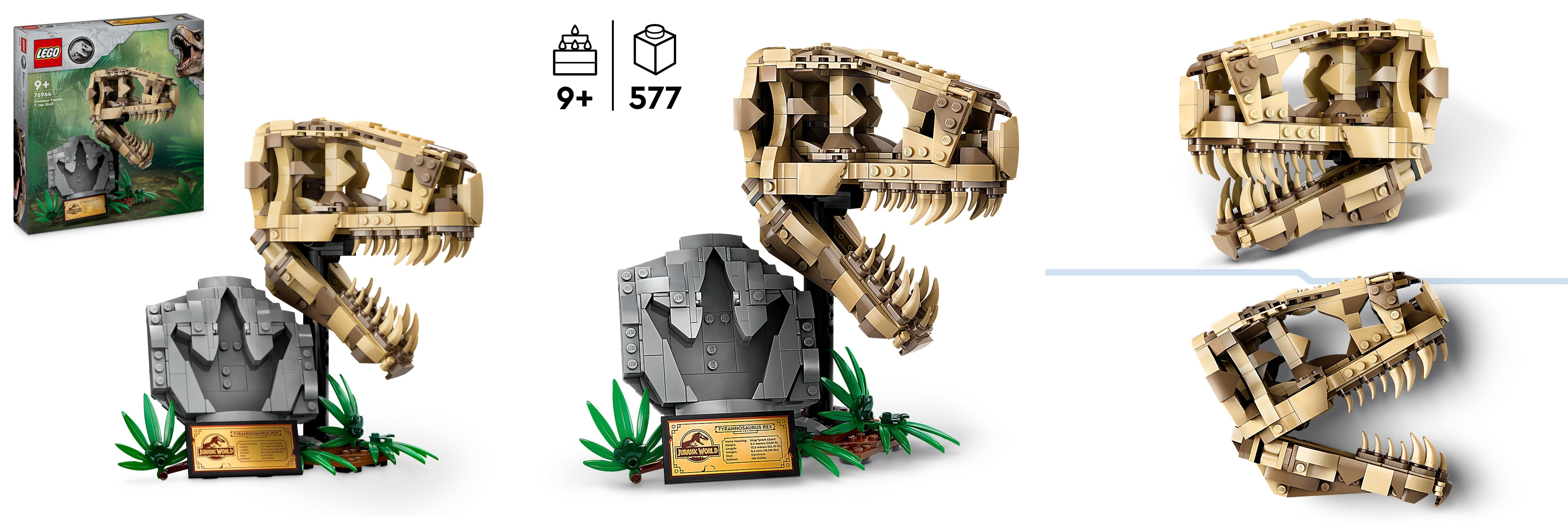 Descubre el emocionante LEGO Jurassic World Fósiles de Dinosaurio: Cráneo de T. rex - ¡Ideal para niños y fans de la película!