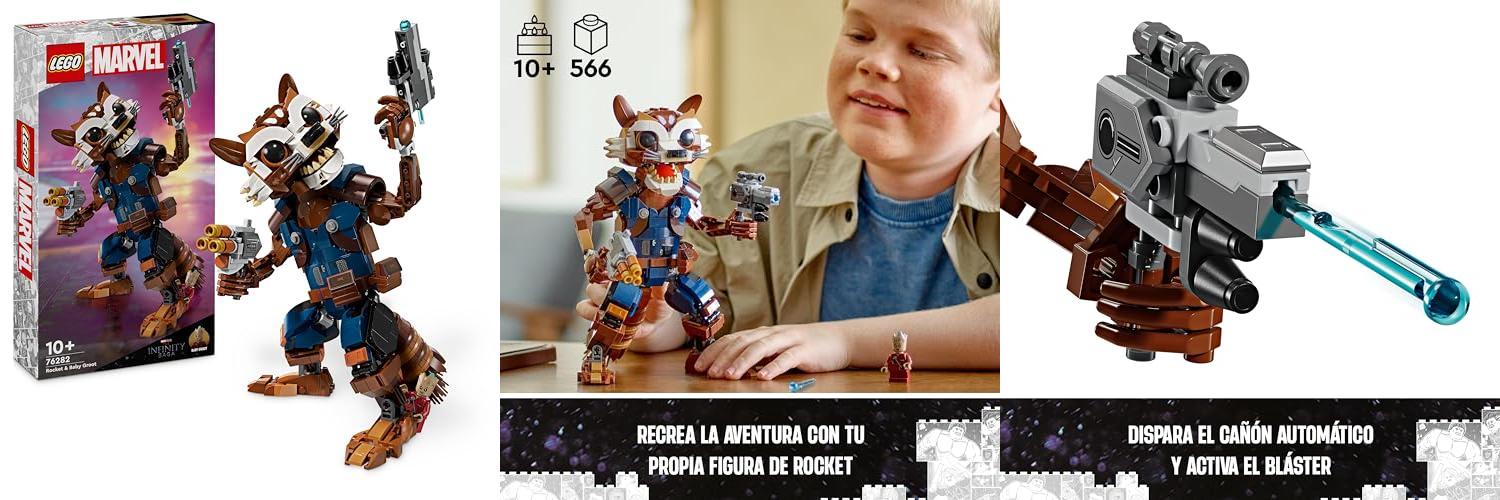 Descubre la diversión con LEGO Marvel Rocket y Bebé Groot 76282