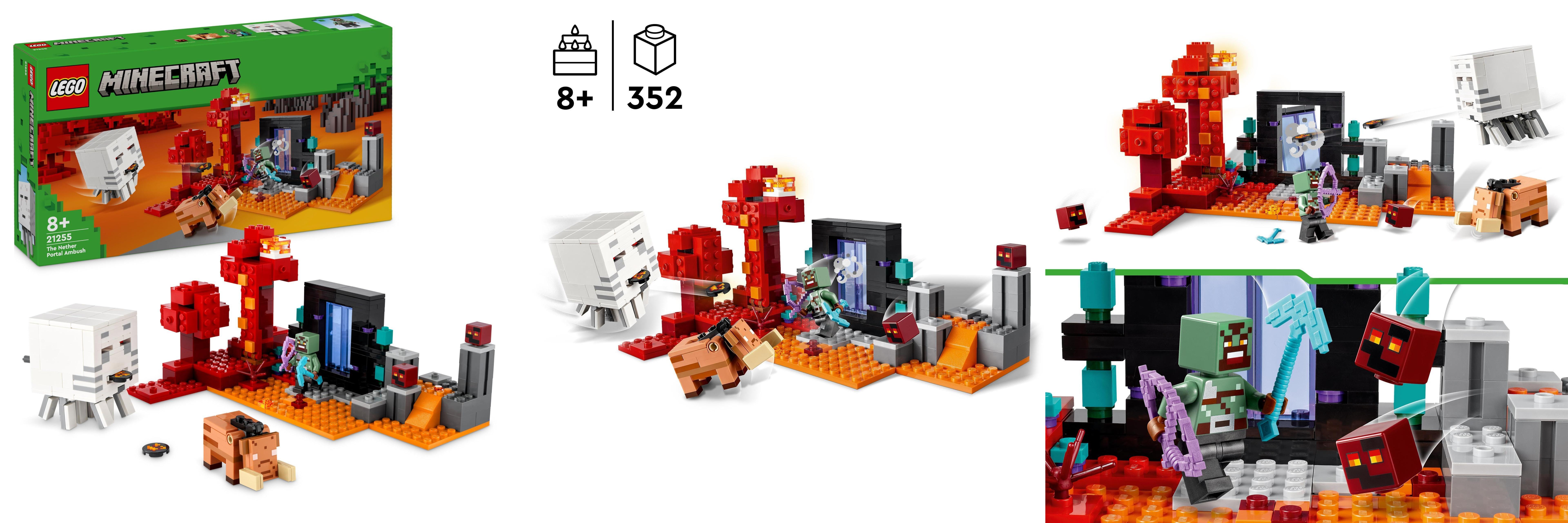 Descubre la emoción de LEGO Minecraft: La Emboscada en el Portal del Nether - ¡Ideal para niños y niñas de 8 años o más!