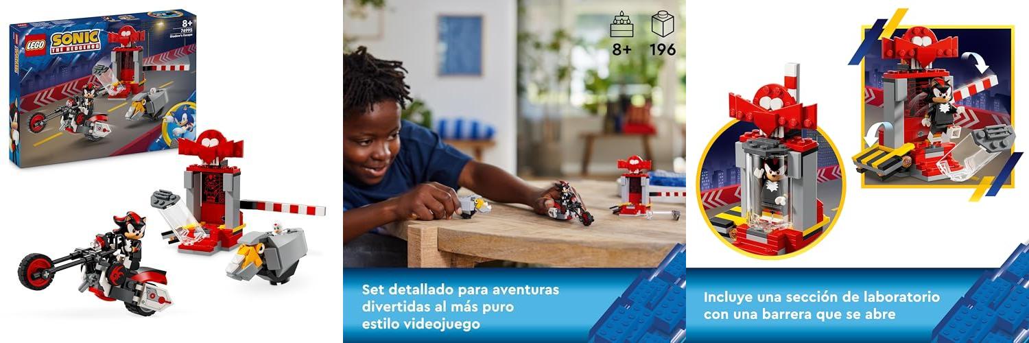 LEGO Sonic The Hedgehog: ¡Atrapa a Shadow en esta emocionante huida! Figuras de acción para gamers y fans del videojuego
