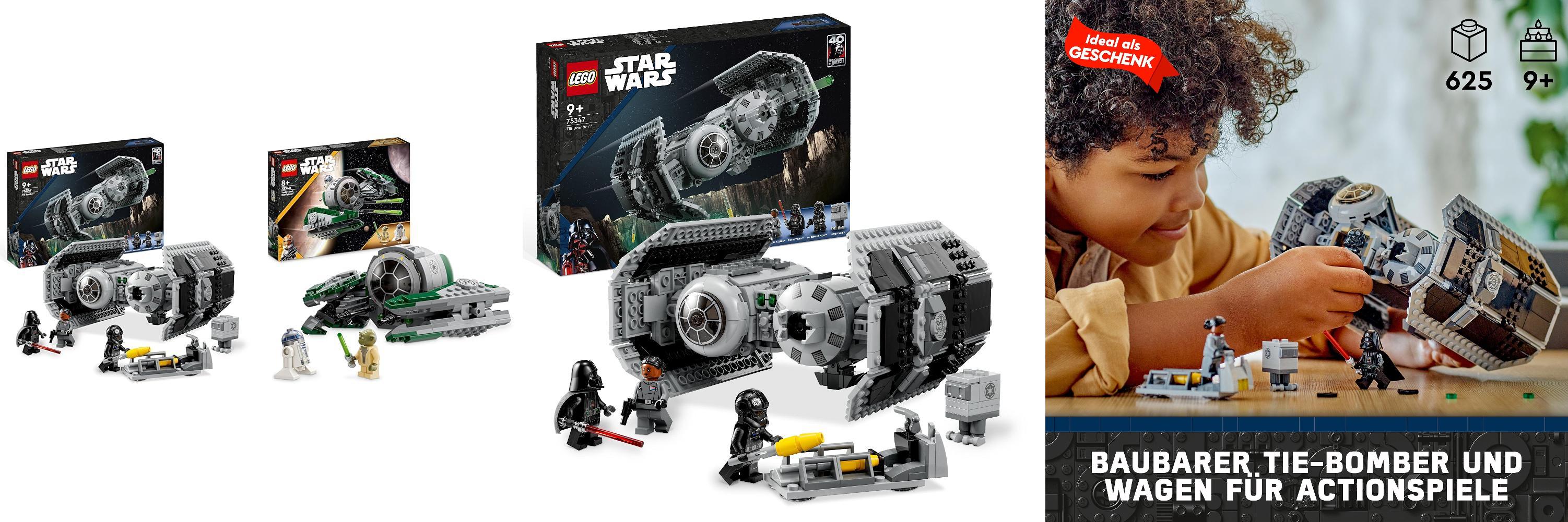 Construye la emoción de Star Wars con LEGO 75347 Bombardero Tie y 75360 Caza Estelar Jedi de Yoda