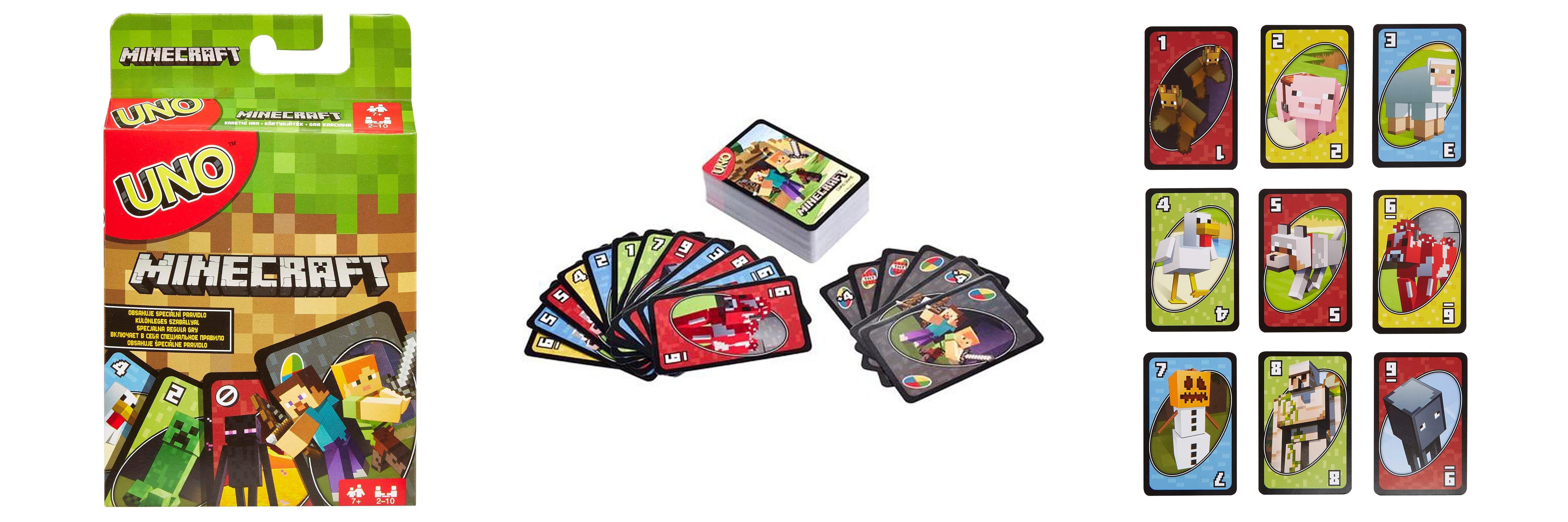 Descubre el emocionante juego de cartas UNO Minecraft para niños +7 años ¡Diviértete con los personajes de Minecraft en esta versión especial!