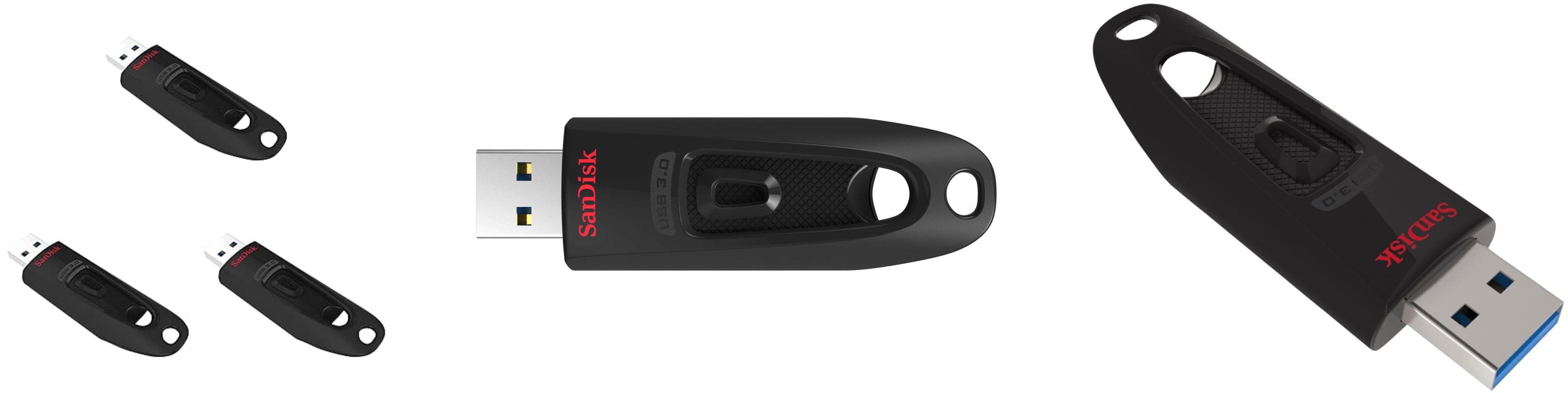Descubre el rendimiento excepcional de la Memoria Flash USB 3.0 SanDisk Ultra de 64 GB en un paquete conveniente de 3 unidades