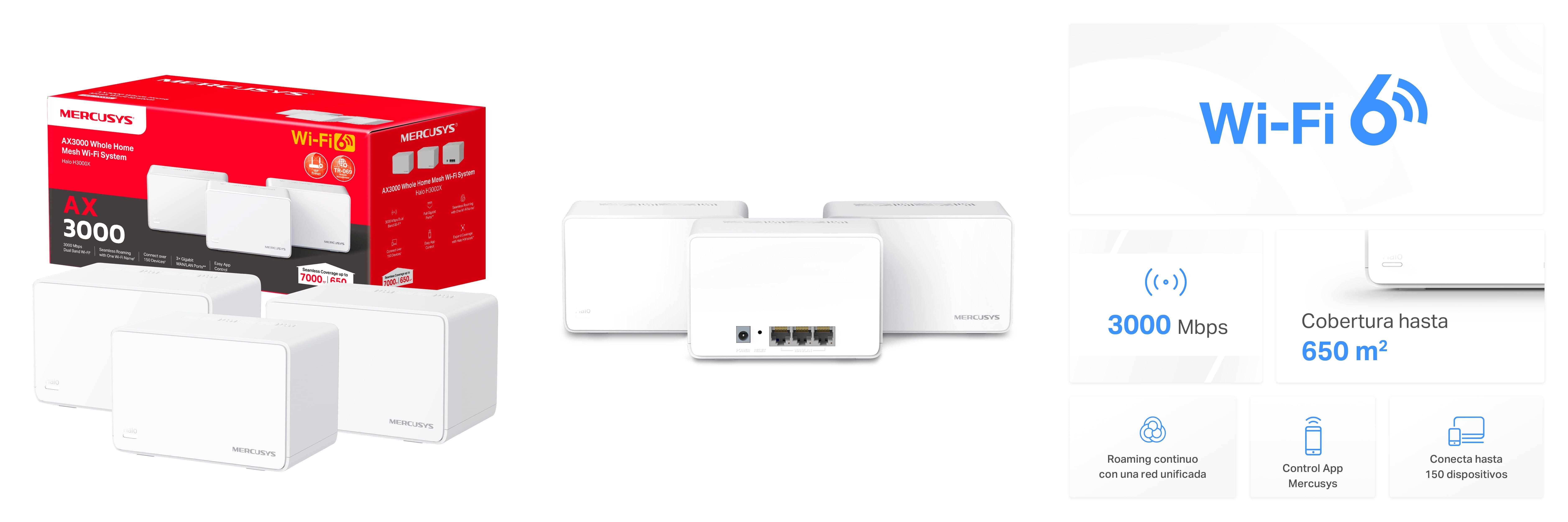 Descubre el increíble Mercusys Halo H3000X(3-Pack) con tecnología WiFi 6 AX3000