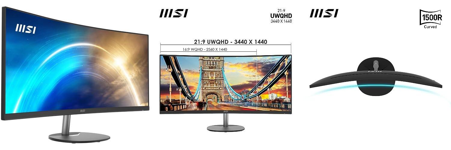Descubre el MSI PRO MP341CQ: Monitor Profesional Ultra Wide 34” con Panel UWQHD y Tecnología Antibrillo