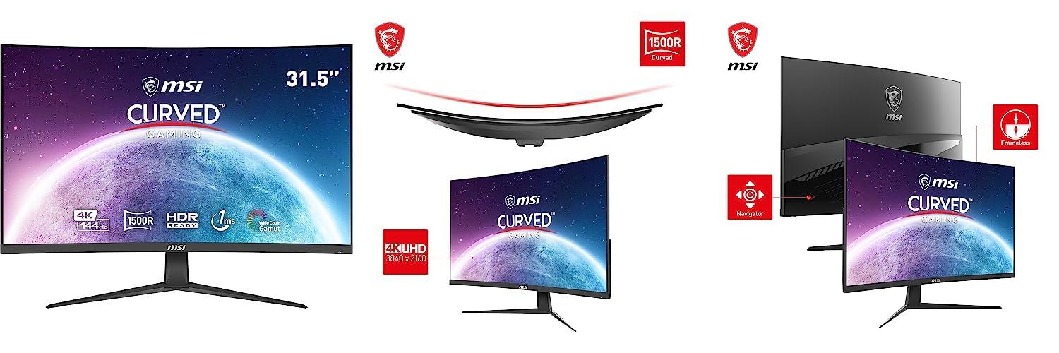 Descubre la Inmersión Total con el Monitor MSI G321CU Gaming Curvo de 31.5'' UHD 144 Hz