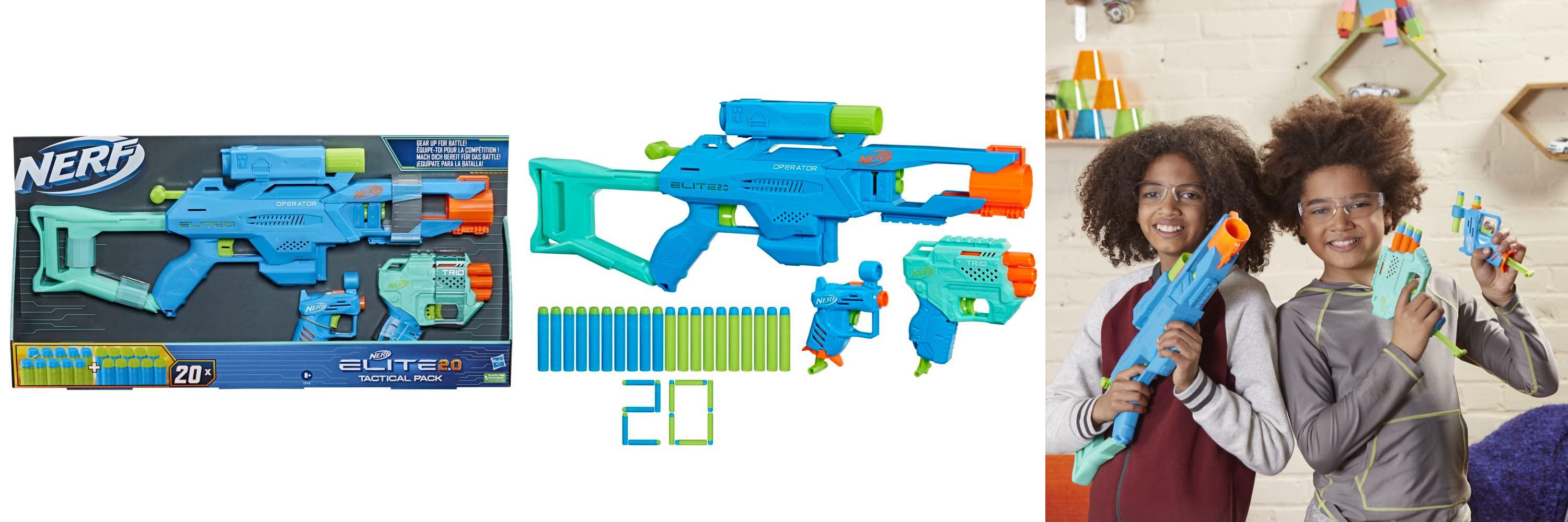 Featured image of post ¡Triple diversión con el Nerf Elite 2.0 Tactical Pack! ¡3 lanzadores y 20 dardos para intensificar la batalla!
