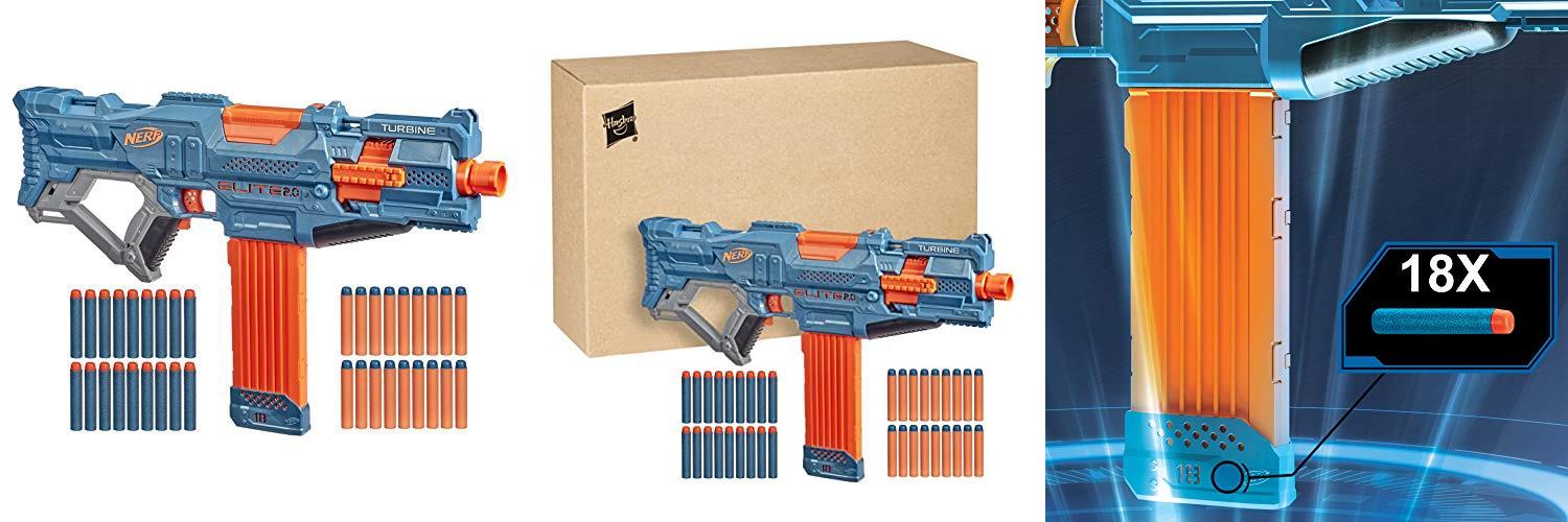 Featured image of post Nerf Elite 2.0 Turbine Cs-18: Lanzador Motorizado de Dardos con Personalización Táctica