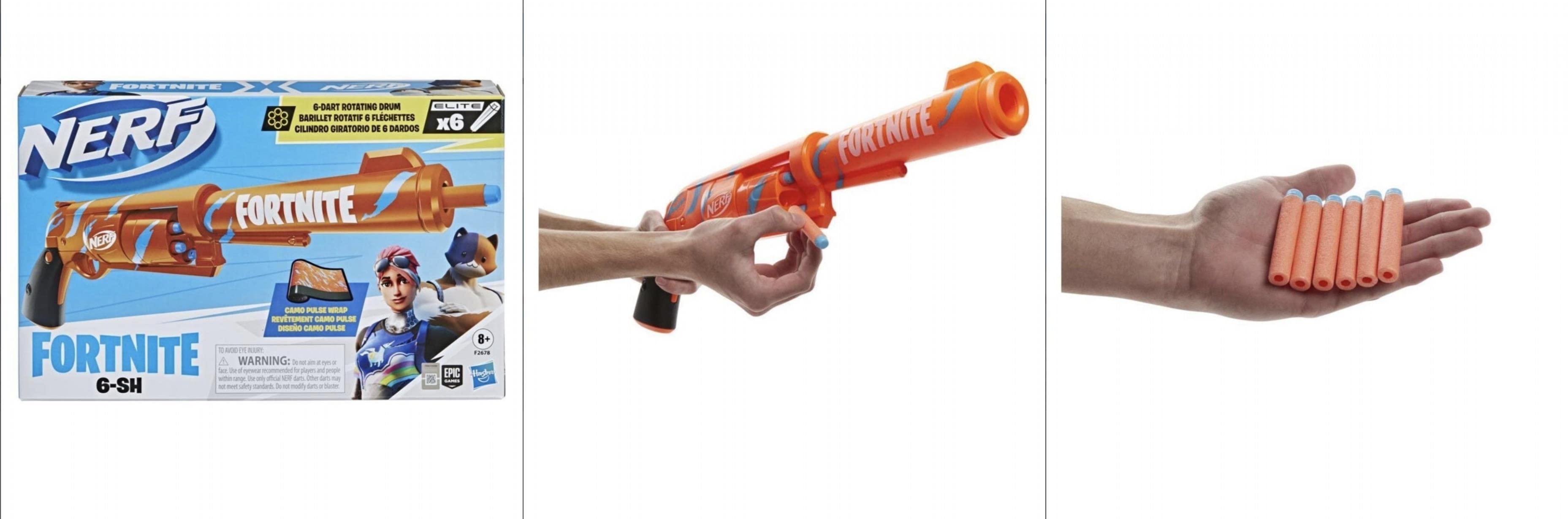 Nerf Lanzador Fortnite 6-SH - Pulso de Camuflaje: ¡A la Batalla con Estilo!