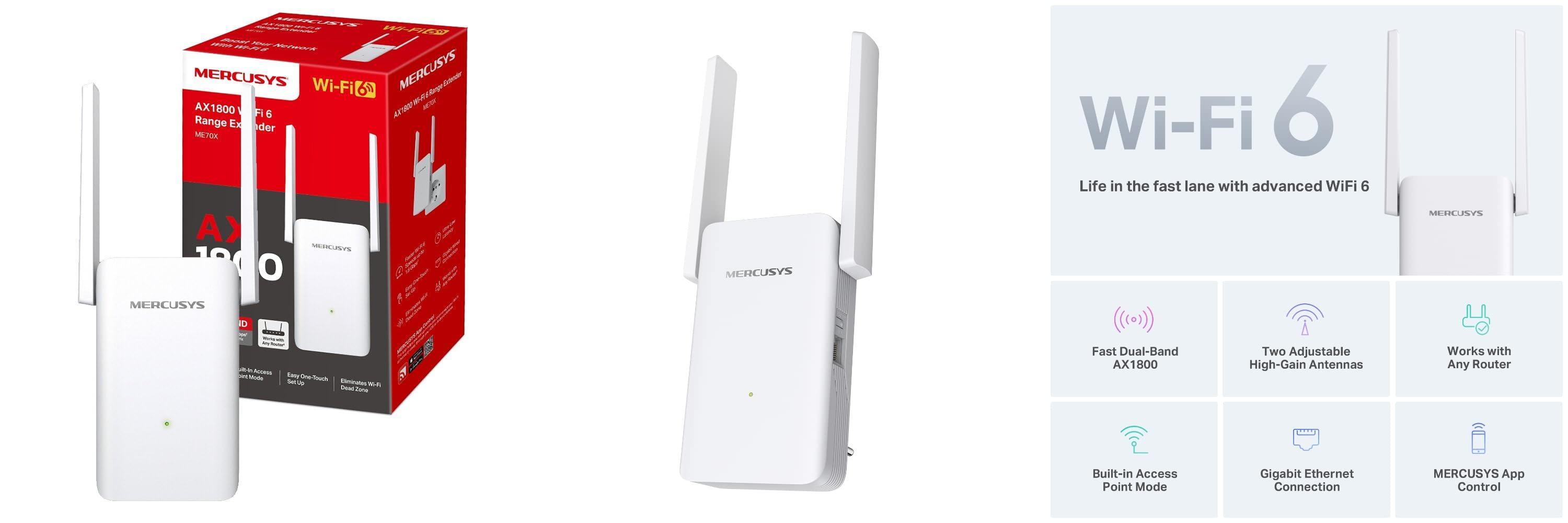 Descubre el potente MERCUSYS ME70X: Repetidor WiFi 6 AX1800 con Amplificador de Señal Dual Banda y Más