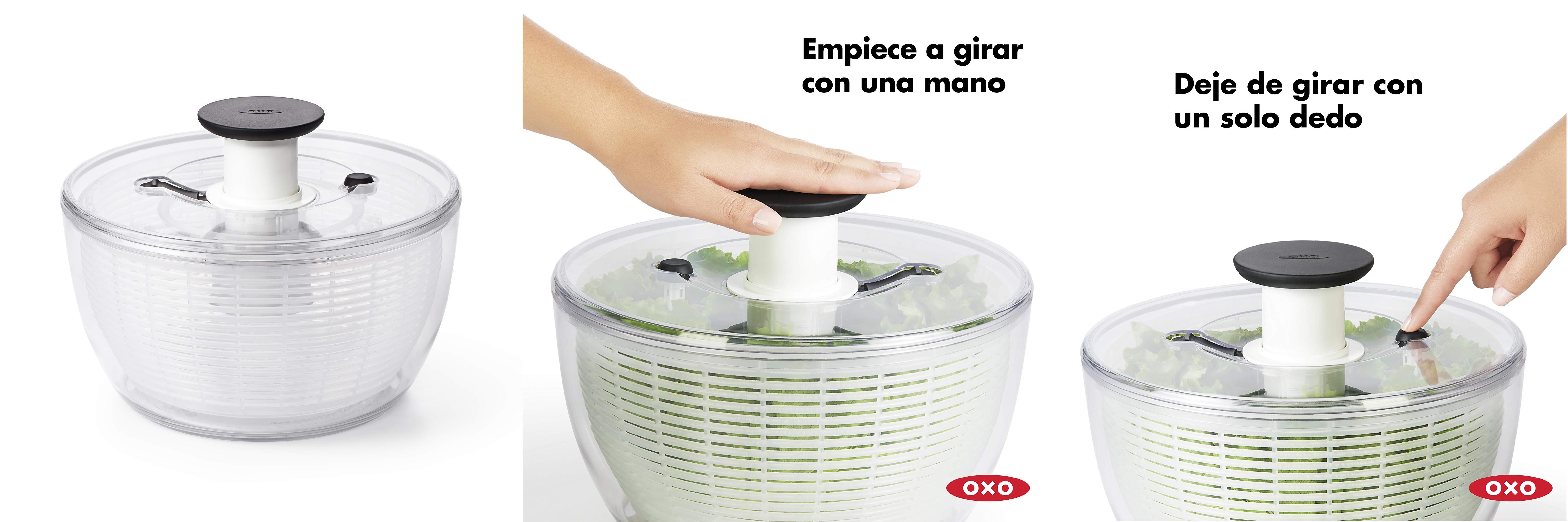 OXO x Grips Centrifugadora para Ensalada: Fácil y Rápido Escurrimiento de Verduras y Frutas