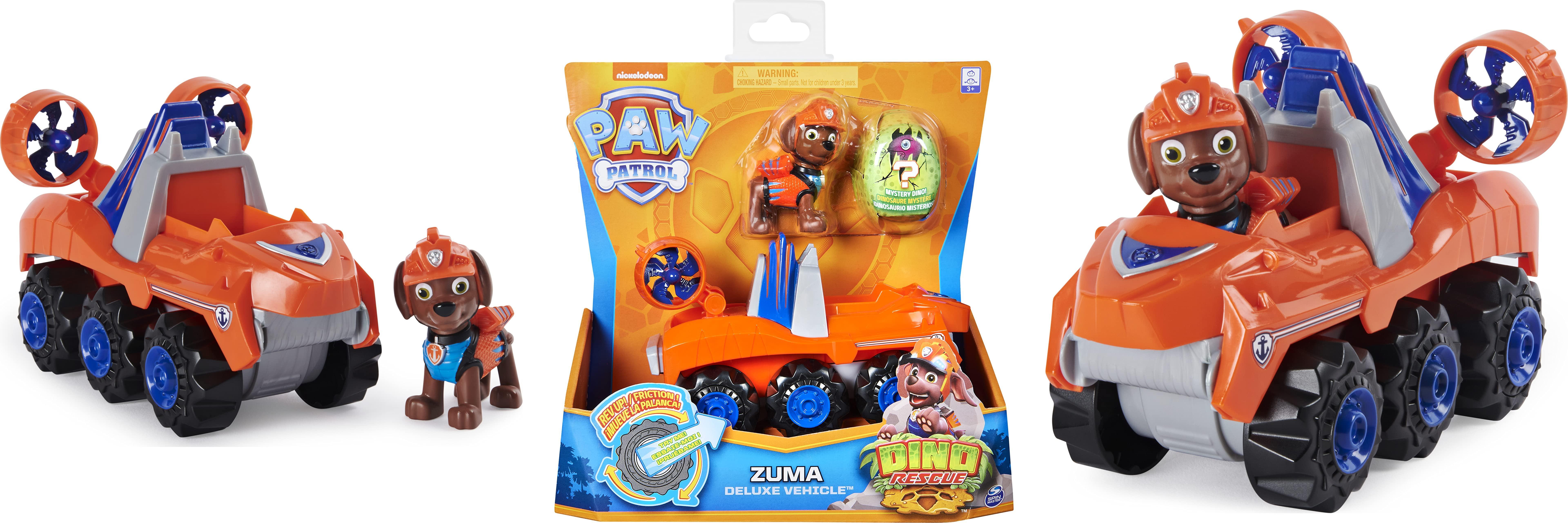 ¡Vive emocionantes aventuras con el Coche Deluxe Dino Rescue de Patrulla Canina y la figura Zuma!