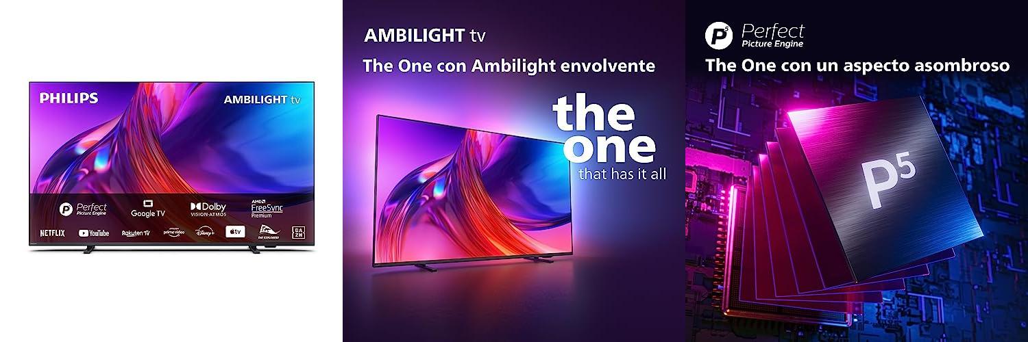 Descubre la Experiencia Inmersiva de Philips 4K LED Ambilight TV PUS8518 en 50 Pulgadas UHD - ¡The One para tu Entretenimiento!