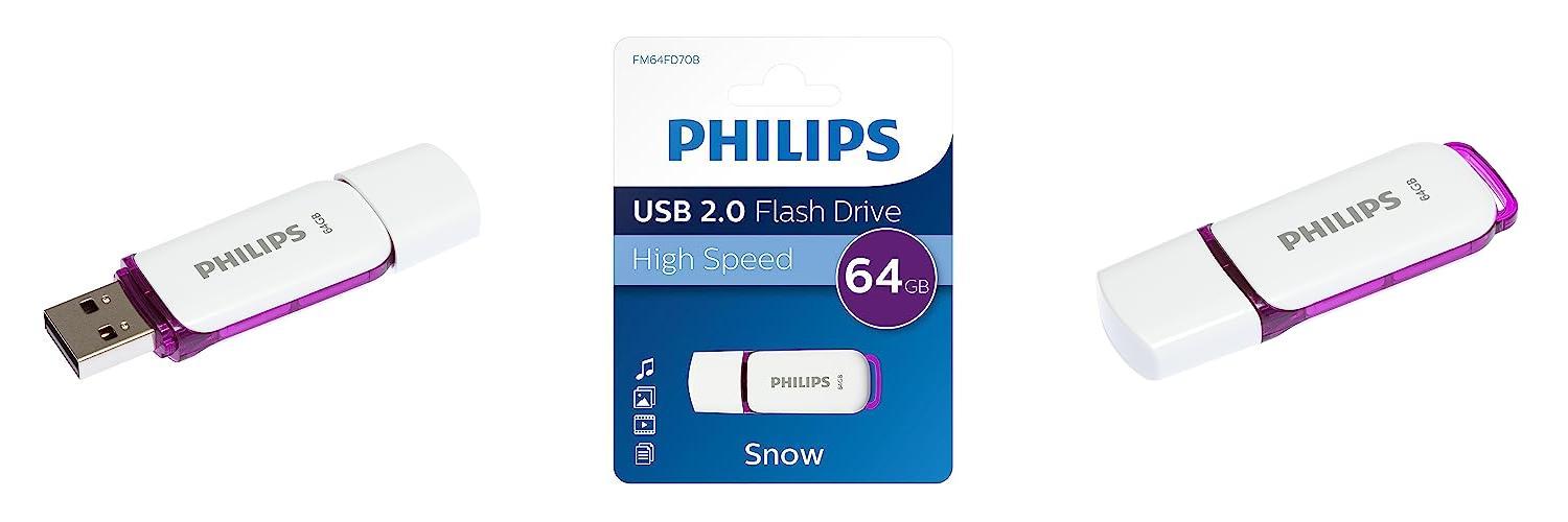 Descubre la Potencia de la Philips Memoria USB FM08FD70B/10 Snow Edition, 64 GB