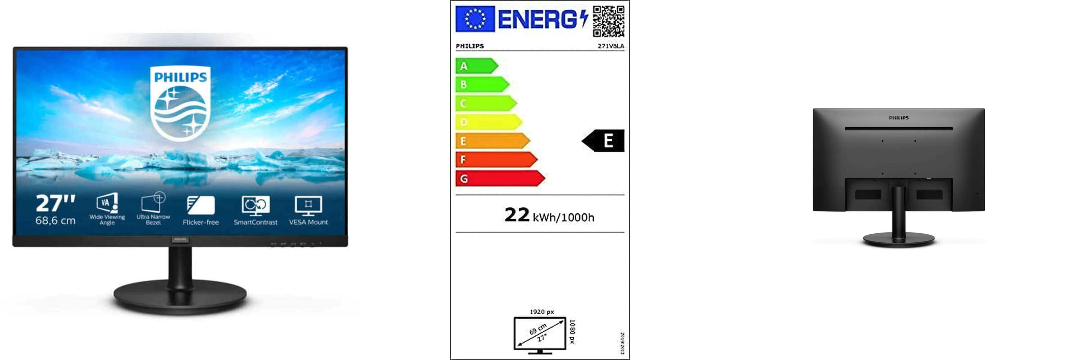Descubre la calidad sin igual del Philips Monitors 271V8LA: un monitor FHD de 27 pulgadas con AdaptiveSync y más