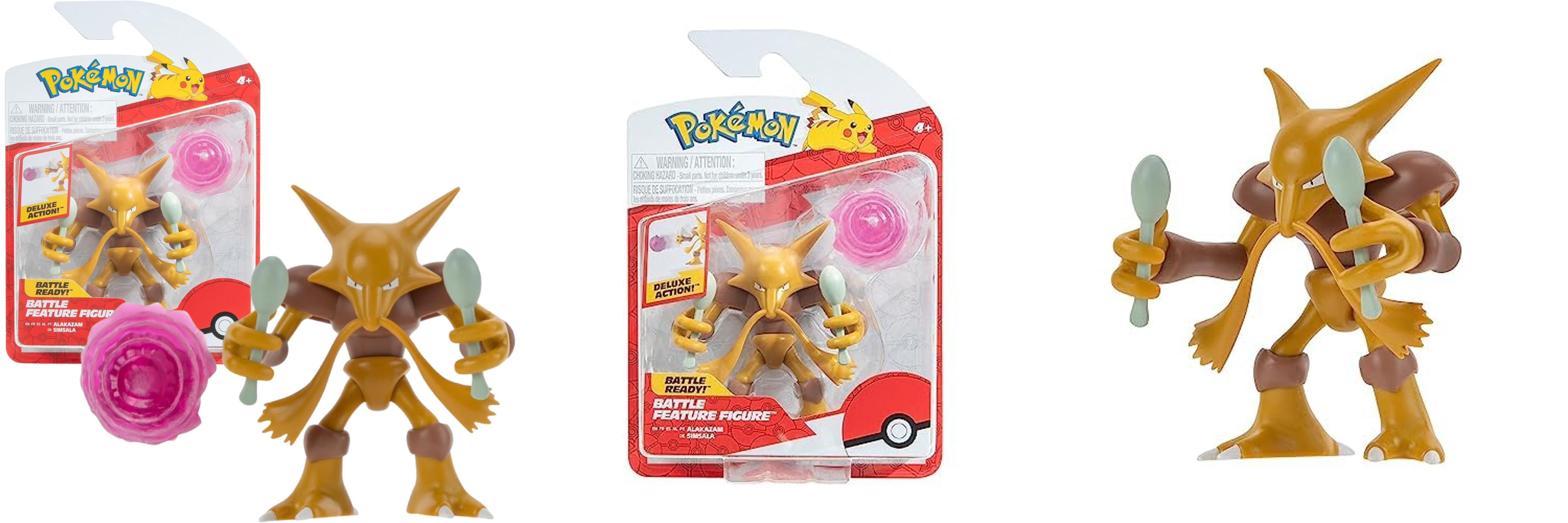 Figura Pokémon Alakazam de 11 cm - Juguete oficial con detalles auténticos y movimientos únicos