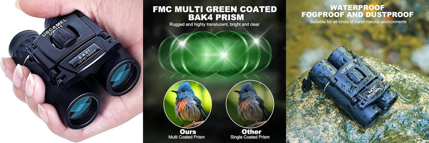 Featured image of post Prismáticos Compacto 8x21: Alta ampliación y portabilidad para observación de aves, acampada y más - USCAMEL