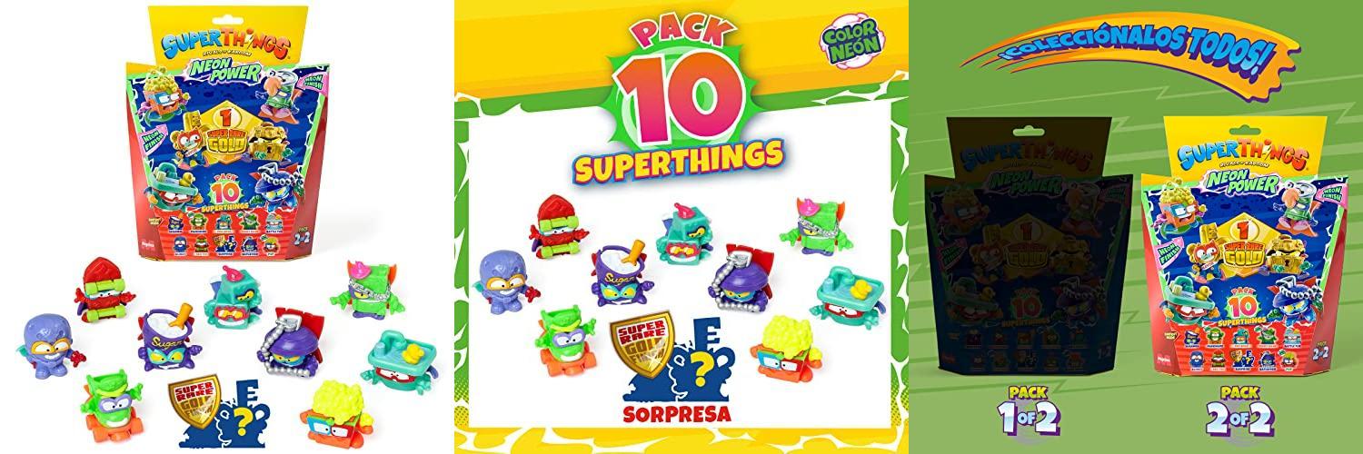 Descubre la emoción de Rivals of Kaboom 8431618023570 Serie Neon Power con este increíble pack de 10 figuras de acción, incluyendo al líder Dorado