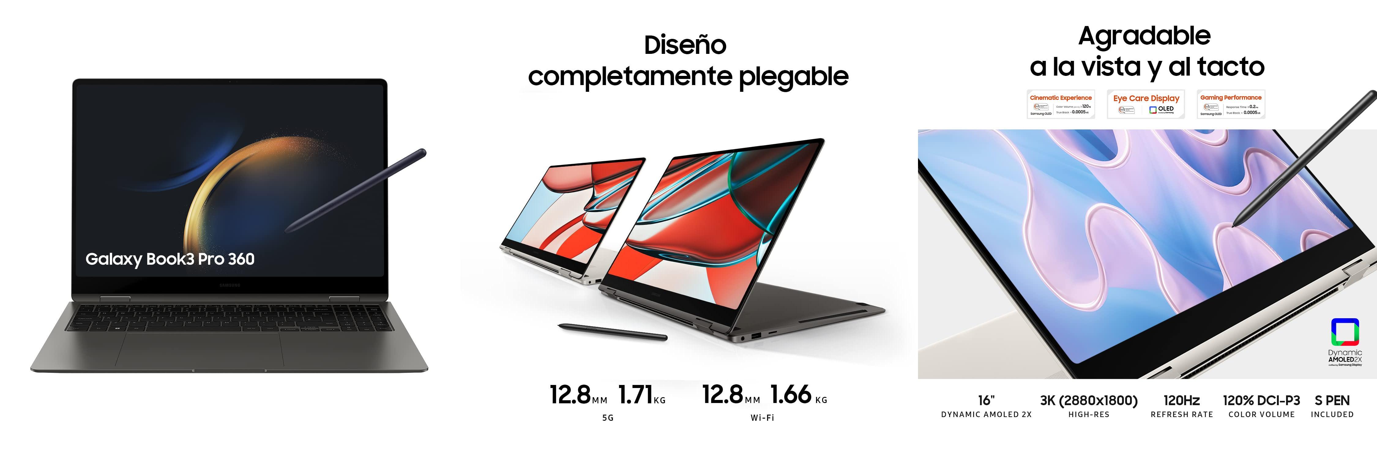 Descubre las características del SAMSUNG Galaxy Book3 Pro 360 - Portátil convertible 16 WQXGA+ y mejora tu experiencia informática