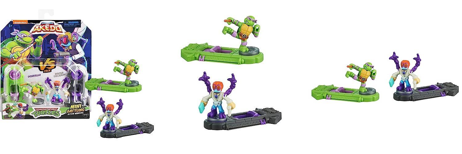 Batalla Épica: Akedo Turtles Legends of Tortugas Ninja Mutantes Adolescentes Vs Baxter Stockman - ¡Donatello al Rescate! (Moose Toys 15242)