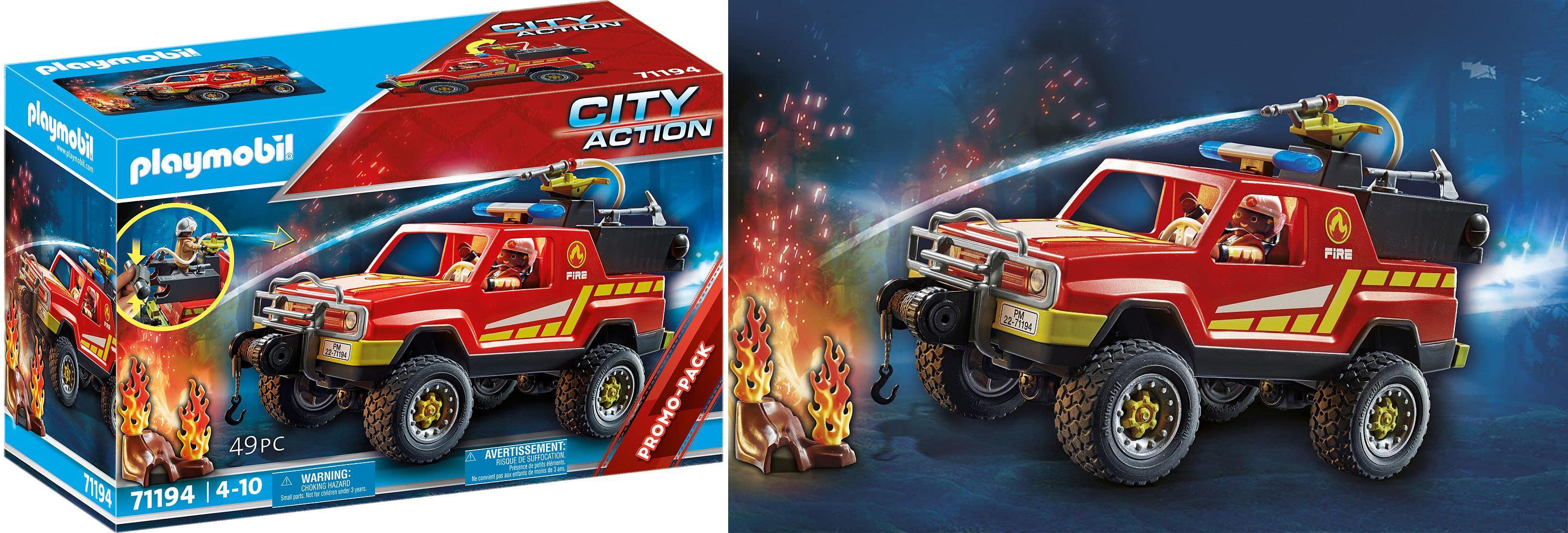 Descubre el emocionante Camión de Bomberos PLAYMOBIL City Action 71194 con función de pulverización ¡Perfecto para niños a partir de 4 años!