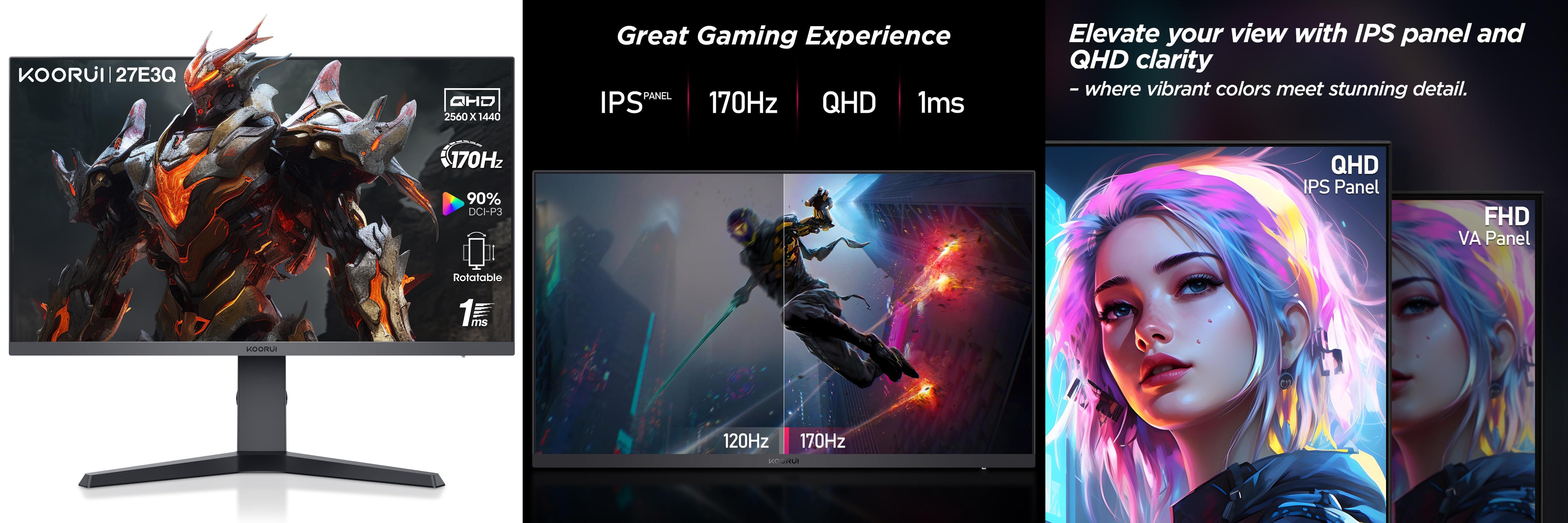 Featured image of post KOORUI Monitor Gaming 2K de 27 Pulgadas - La mejor experiencia de juego en alta resolución