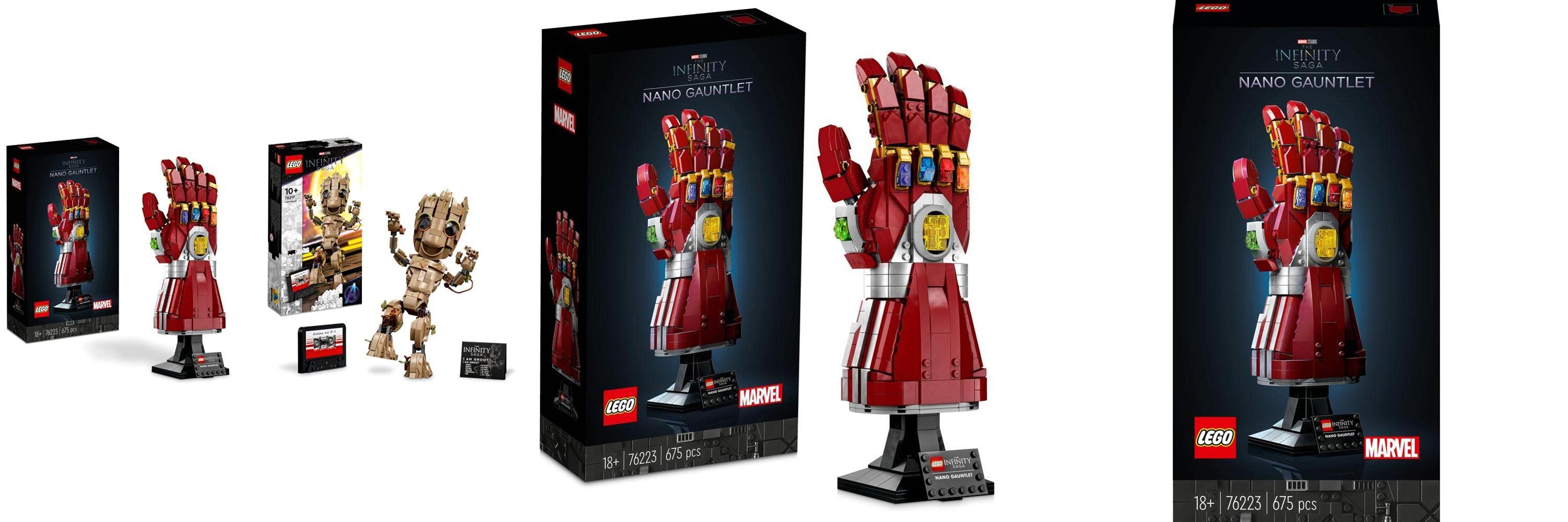 Descubre el LEGO 76223 Marvel Nanoguantelete y el 76217 Marvel Yo Soy Groot: Juegos de construcción perfectos para fans de Iron Man y Guardianes de la Galaxia